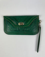 Lederen clutch